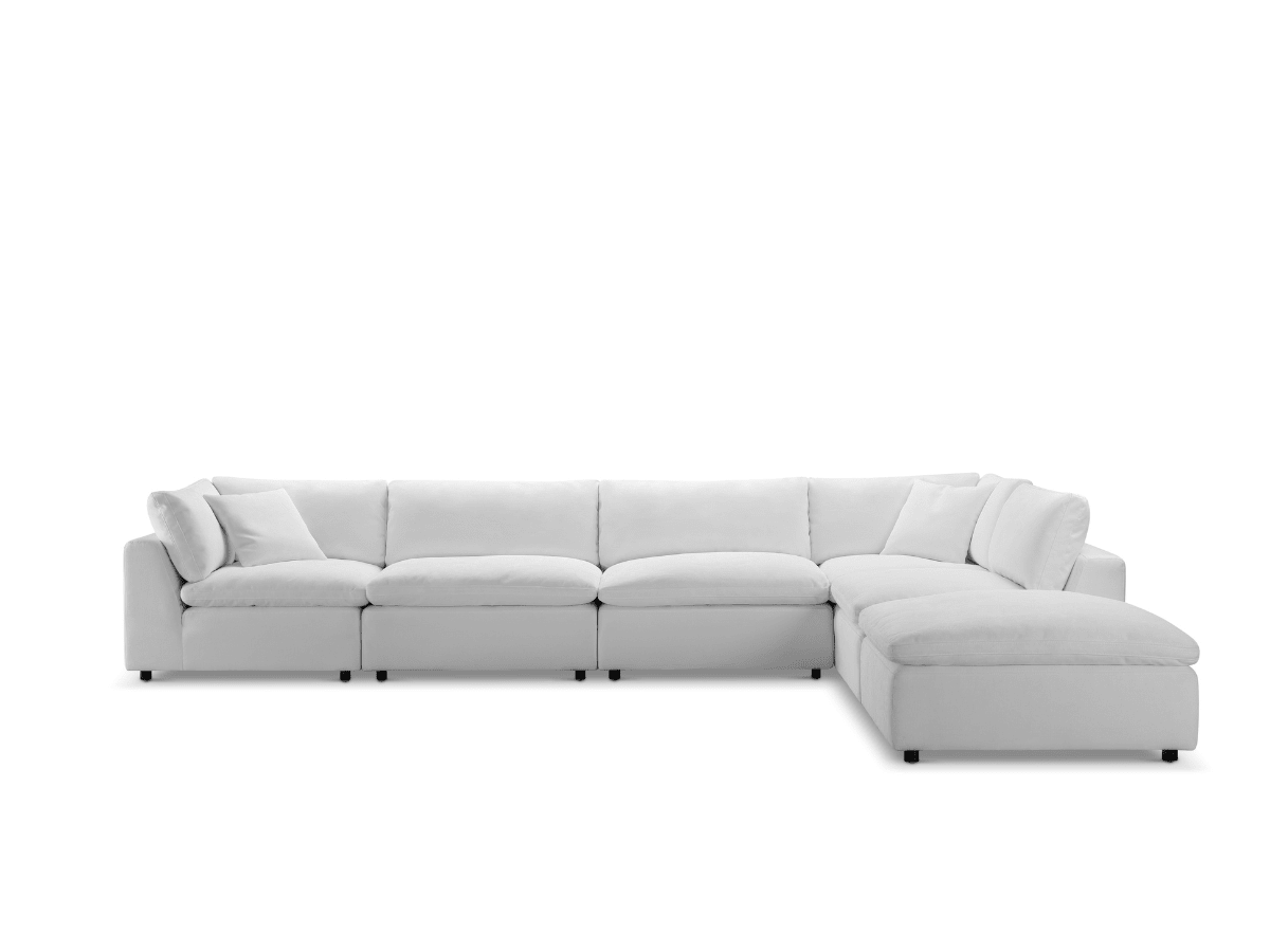 Luxe Feather and Down 6-pc L-Shaped Sectional Set - Abbyson - Living Room