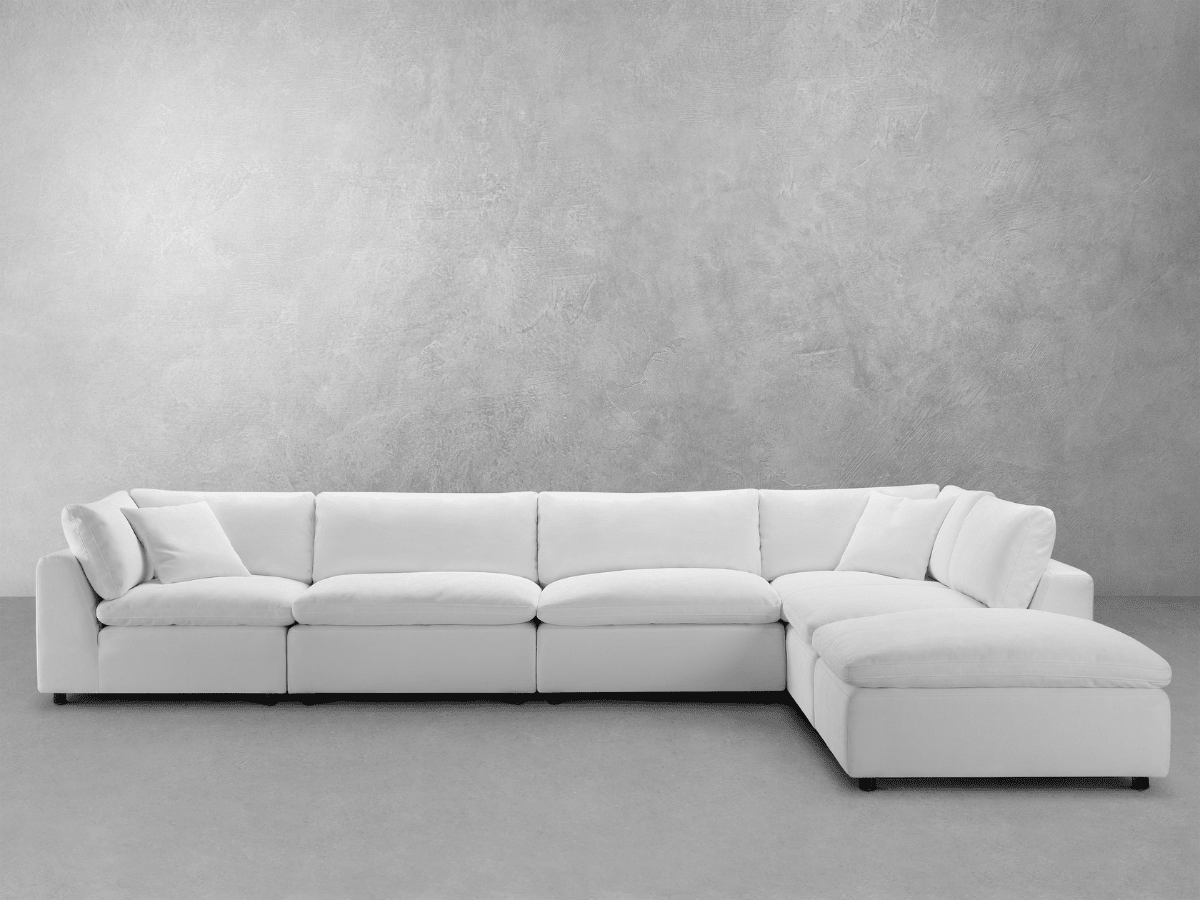 Luxe Feather and Down 6-pc L-Shaped Sectional Set - Abbyson - Living Room