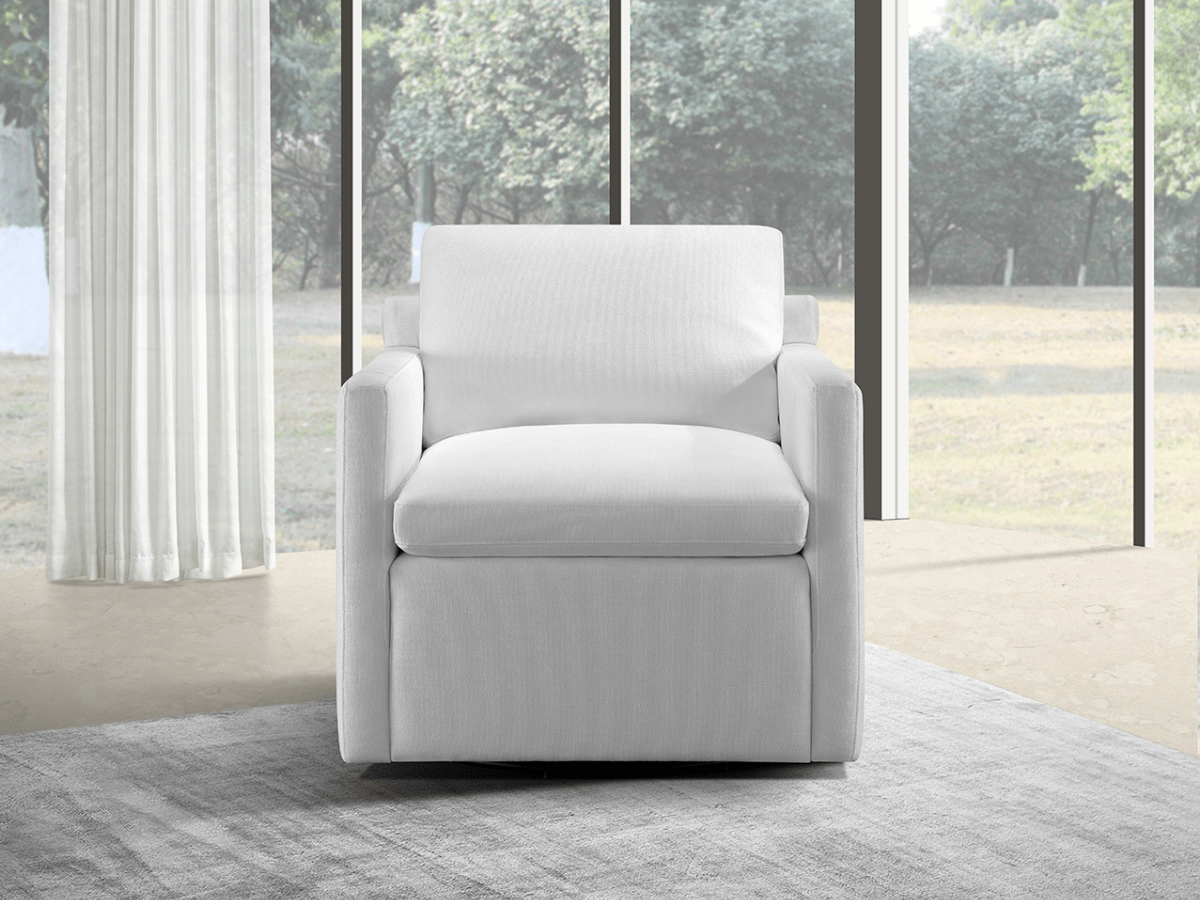 Luxe Feather and Down Swivel Chair - Abbyson - Living Room
