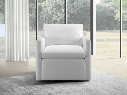 Luxe Feather and Down Swivel Chair - Abbyson - Living Room