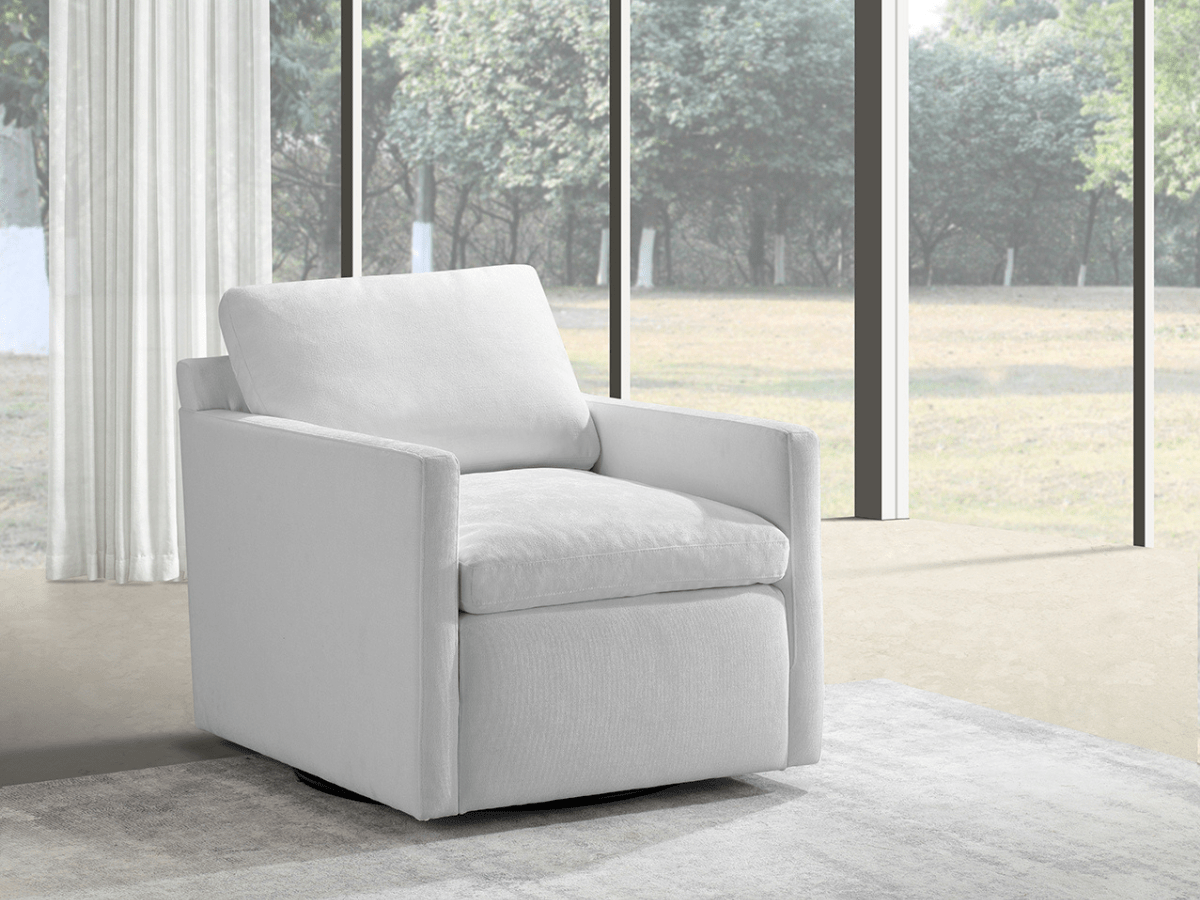 Luxe Feather and Down Swivel Chair - Abbyson - Living Room