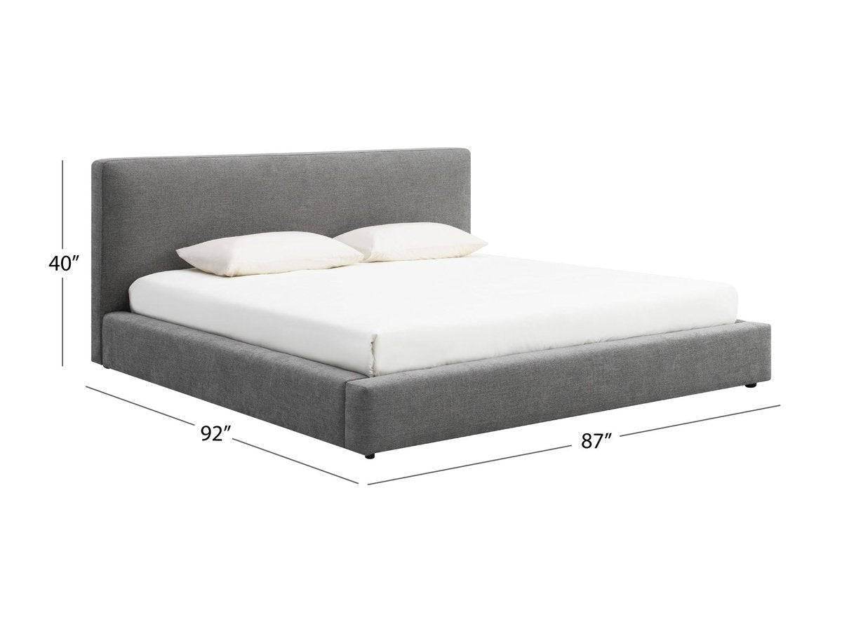 Luxe Upholstered Bed - Gray - King - Abbyson - Bedroom