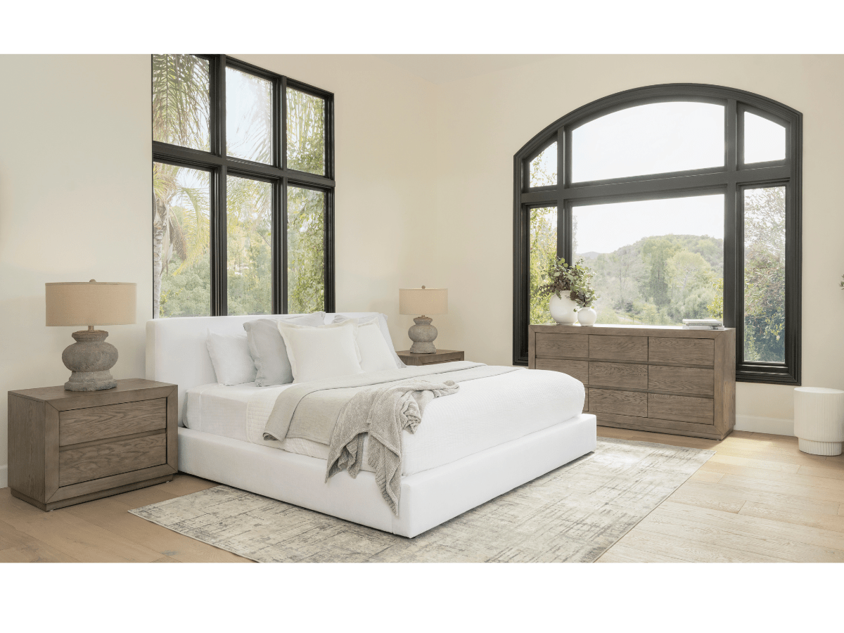 Luxe Upholstered Bed - Gray - Queen - Abbyson - Bedroom