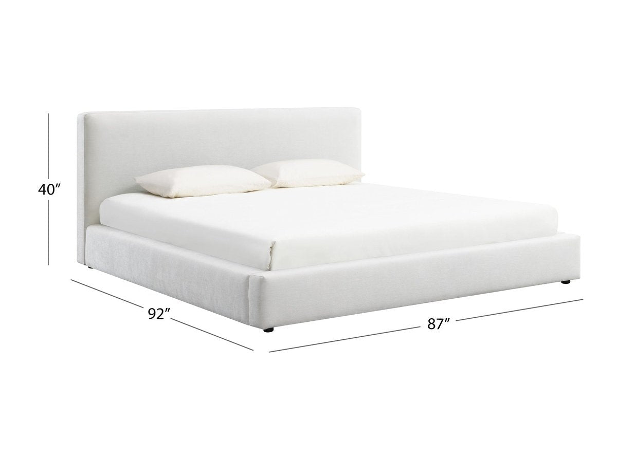Luxe Upholstered Bed - White - King - Abbyson - Bedroom