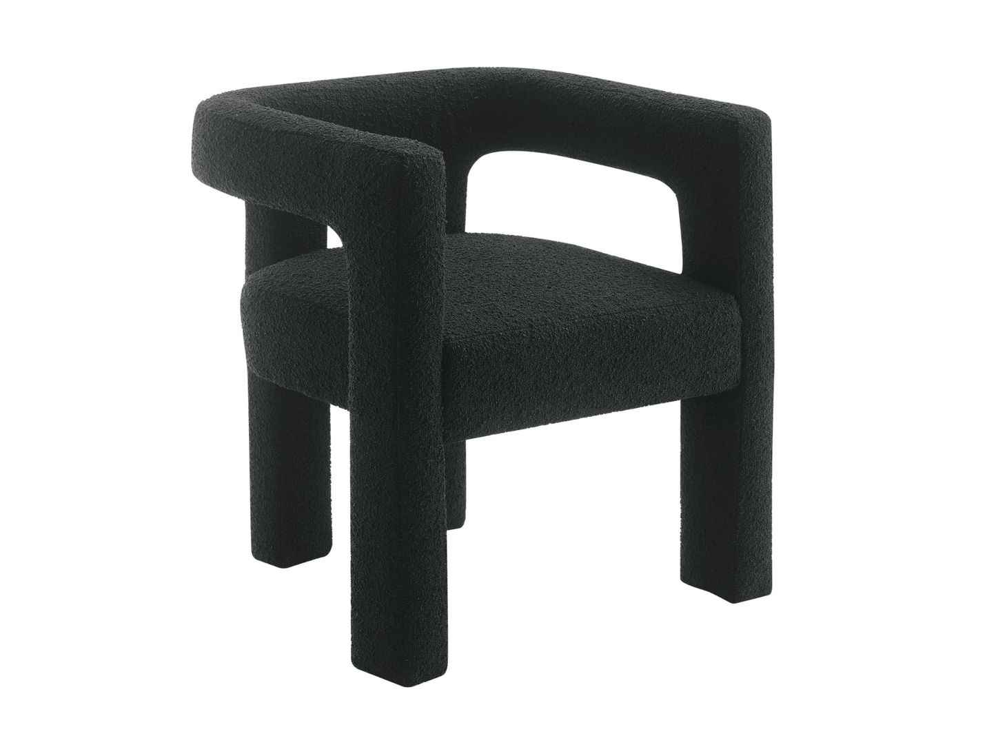 Mandy Bouclé Fabric Dining Chair - Black - Abbyson - Dining Room