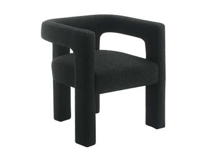 Mandy Bouclé Fabric Dining Chair - Black - Abbyson - Dining Room