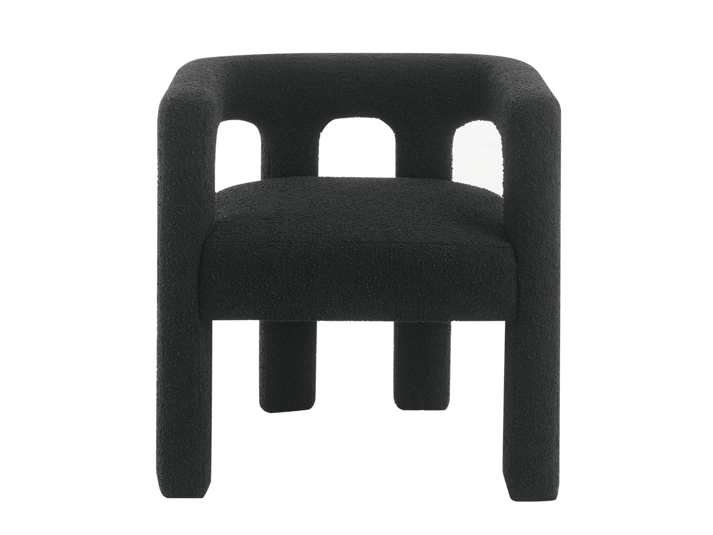 Mandy Bouclé Fabric Dining Chair - Black - Abbyson - Dining Room