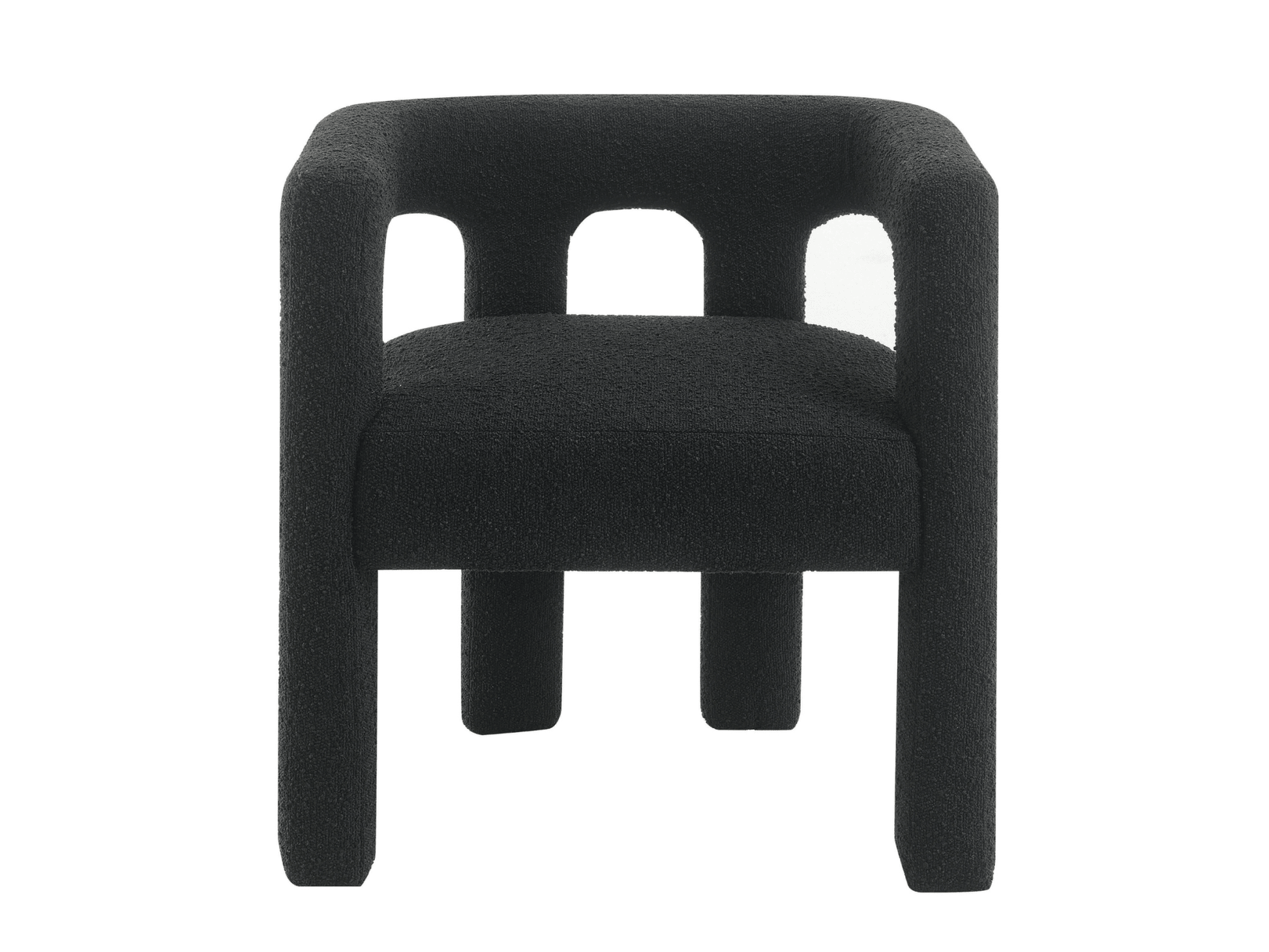 Mandy Bouclé Fabric Dining Chair - Black - Abbyson - Dining Room