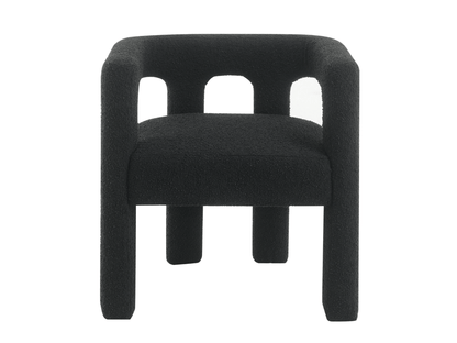 Mandy Bouclé Fabric Dining Chair - Black - Abbyson - Dining Room
