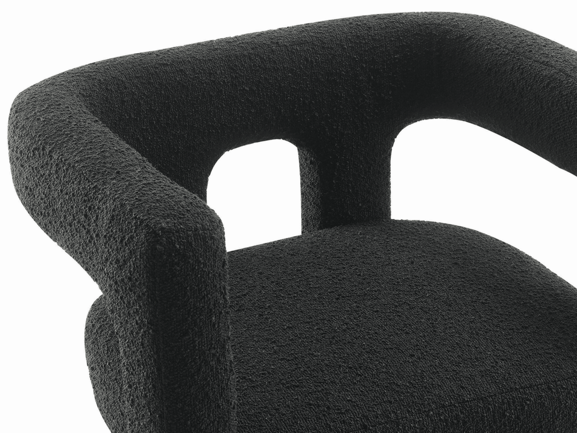 Mandy Bouclé Fabric Dining Chair - Black - Abbyson - Dining Room