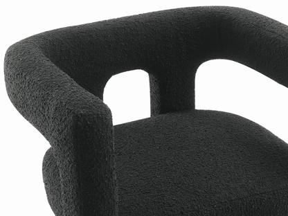 Mandy Bouclé Fabric Dining Chair - Black - Abbyson - Dining Room