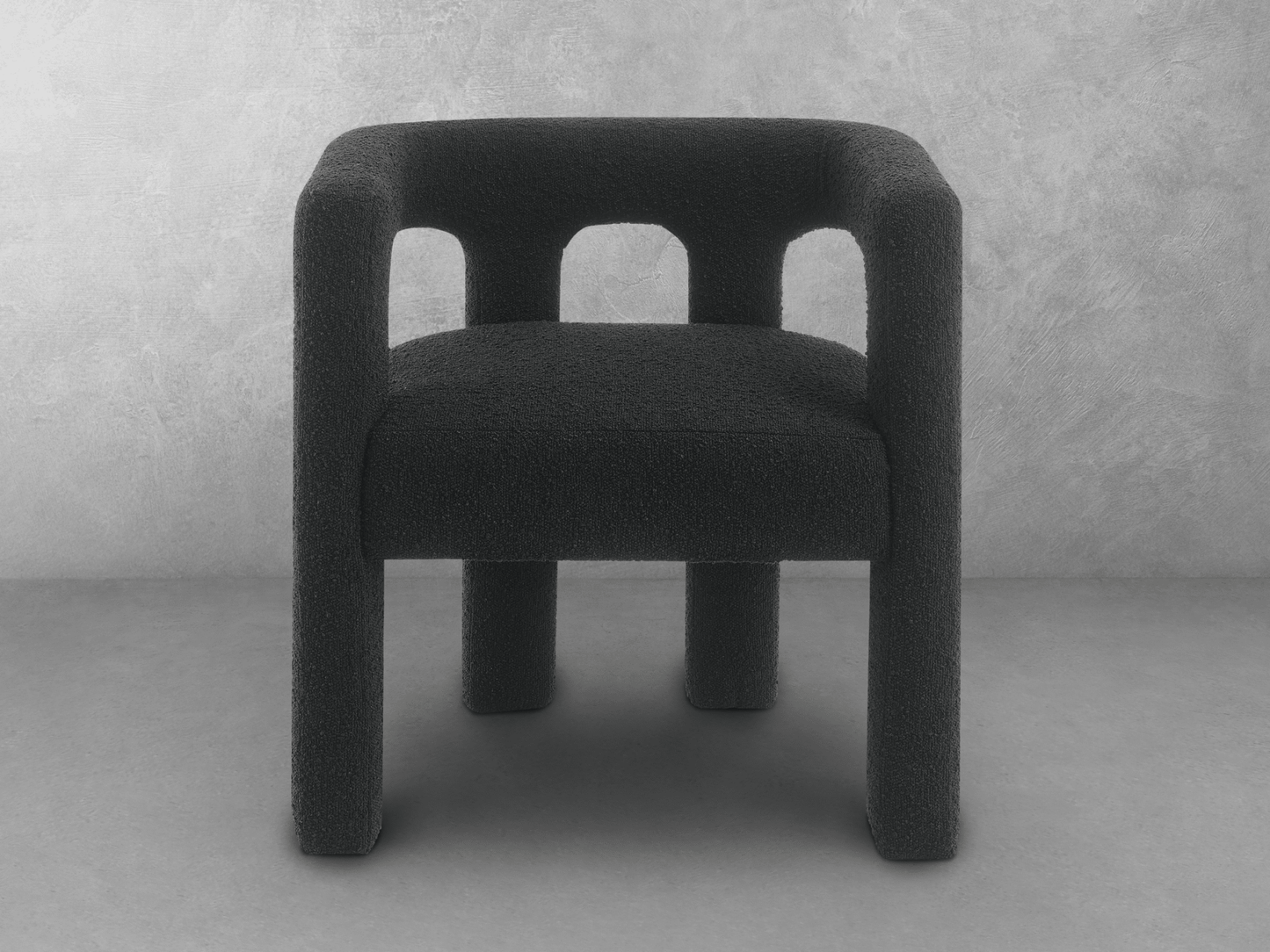 Mandy Bouclé Fabric Dining Chair - Black - Abbyson - Dining Room