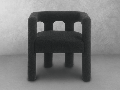 Mandy Bouclé Fabric Dining Chair - Black - Abbyson - Dining Room