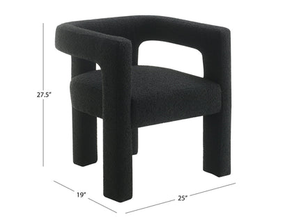 Mandy Bouclé Fabric Dining Chair - Black - Abbyson - Dining Room