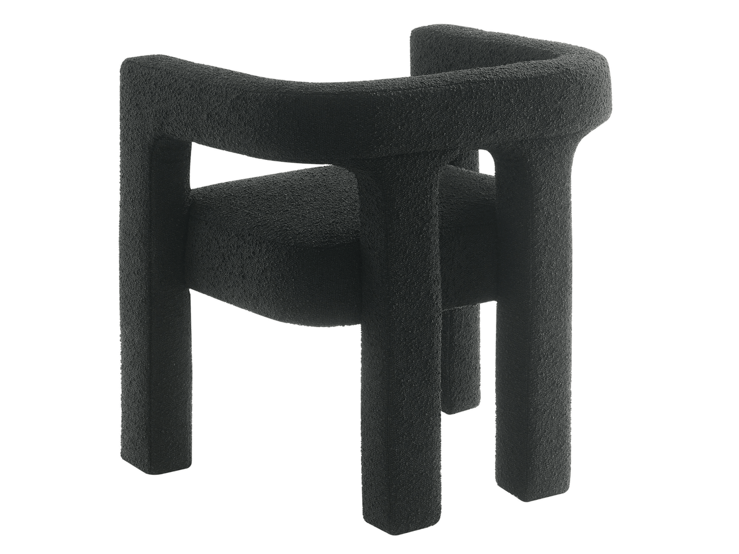 Mandy Bouclé Fabric Dining Chair - Black - Abbyson - Dining Room