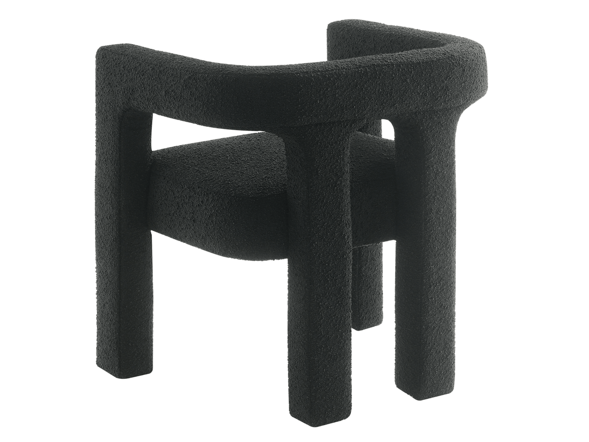 Mandy Bouclé Fabric Dining Chair - Black - Abbyson - Dining Room