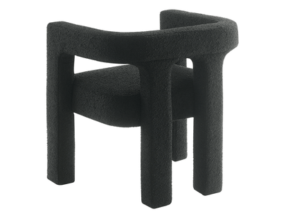 Mandy Bouclé Fabric Dining Chair - Black - Abbyson - Dining Room