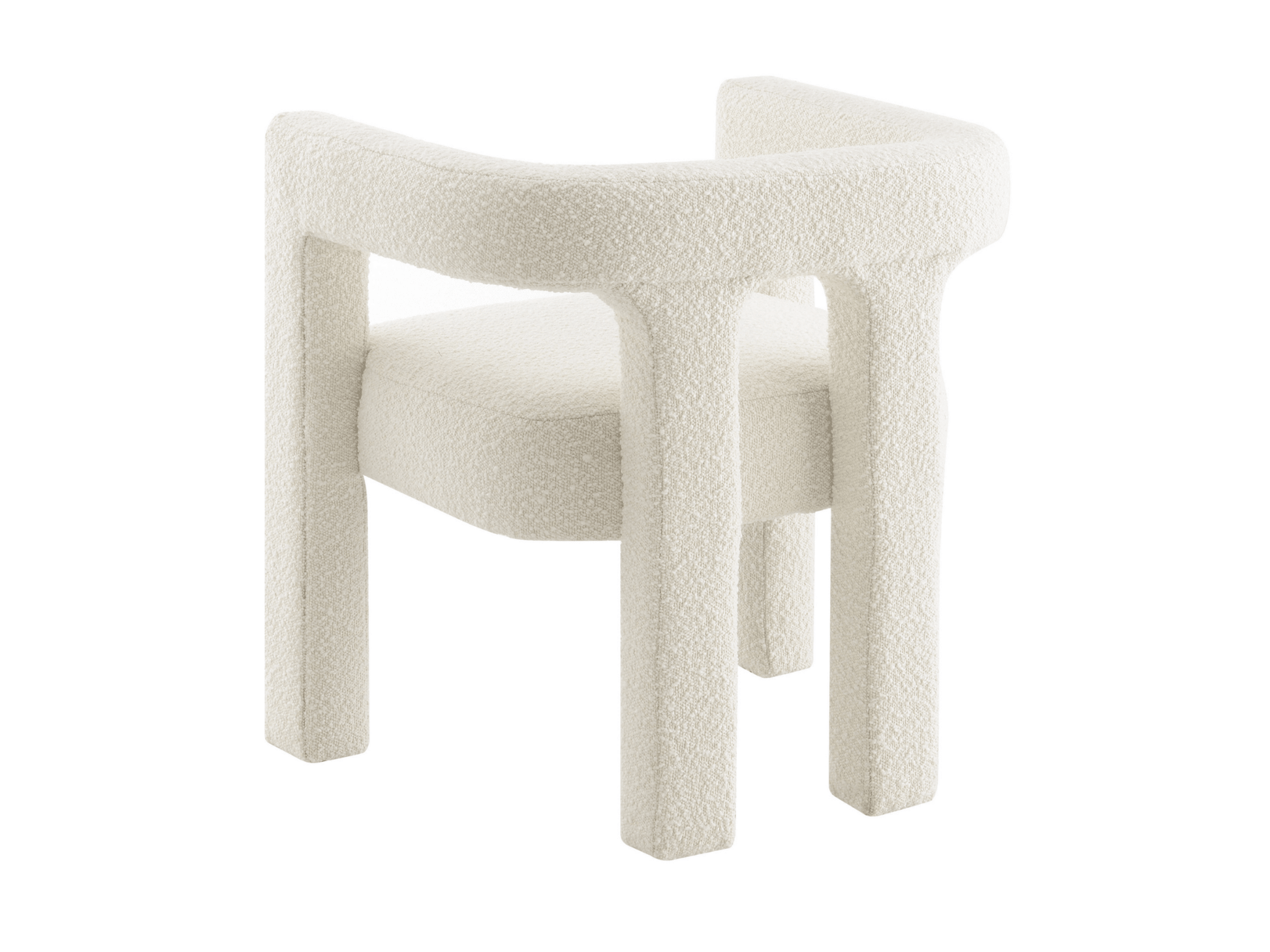 Mandy Bouclé Fabric Dining Chair - Ivory - Abbyson - Dining Room