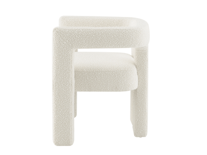 Mandy Bouclé Fabric Dining Chair - Ivory - Abbyson - Dining Room