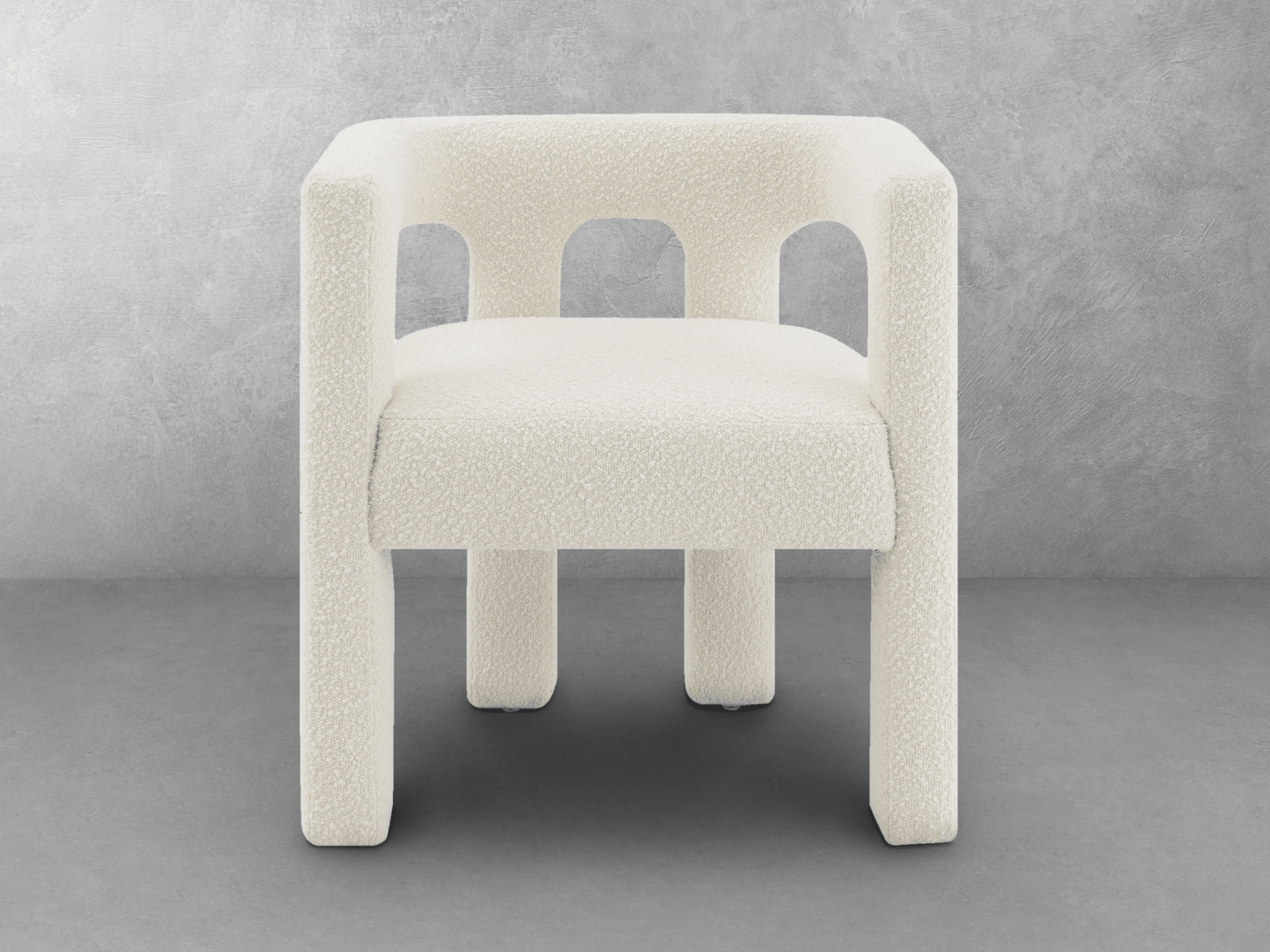 Mandy Bouclé Fabric Dining Chair - Ivory - Abbyson - Dining Room
