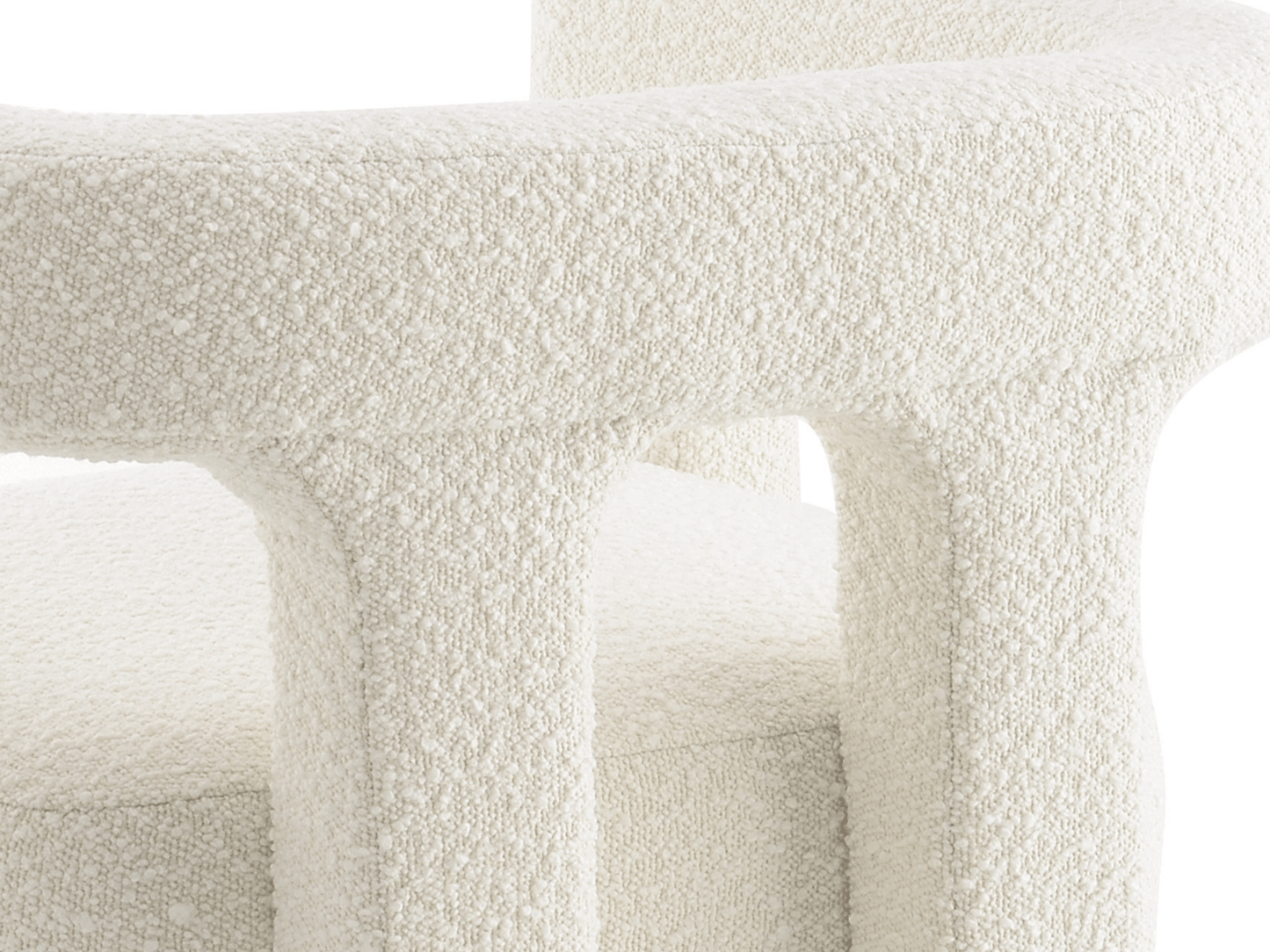 Mandy Bouclé Fabric Dining Chair - Ivory - Abbyson - Dining Room