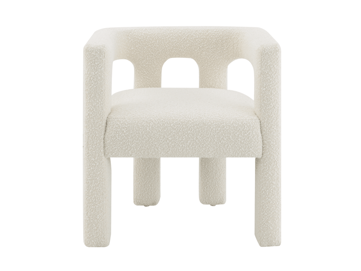Mandy Bouclé Fabric Dining Chair - Ivory - Abbyson - Dining Room
