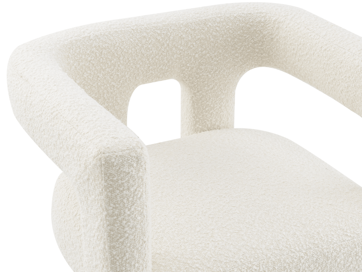 Mandy Bouclé Fabric Dining Chair - Ivory - Abbyson - Dining Room