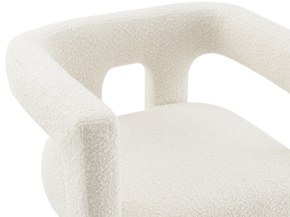 Mandy Bouclé Fabric Dining Chair - Ivory - Abbyson - Dining Room