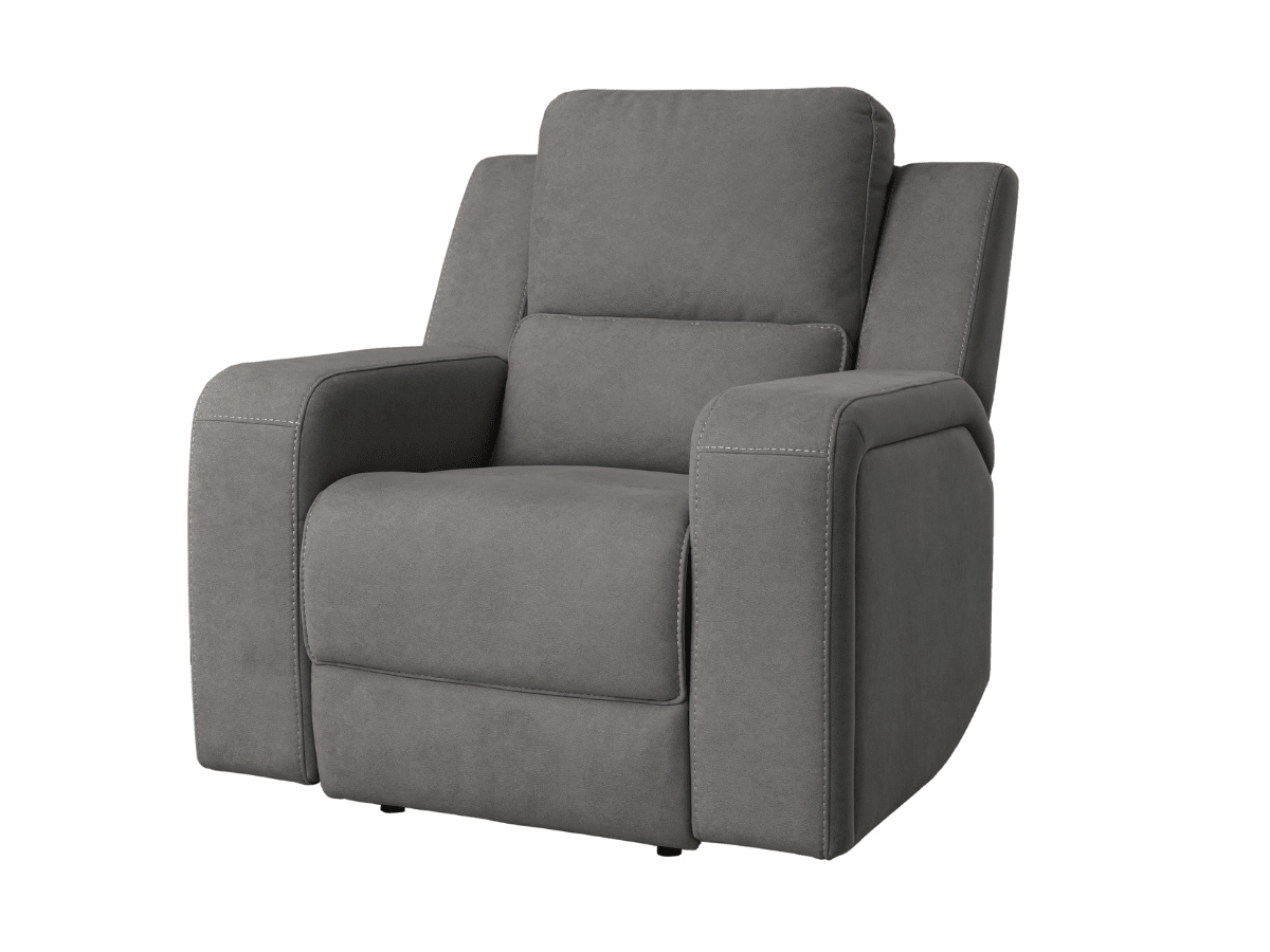 Margaret Fabric Manual Recliner - Charcoal - Abbyson - Living Room