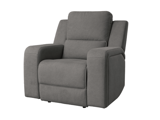 Margaret Fabric Manual Recliner - Charcoal - Abbyson - Living Room