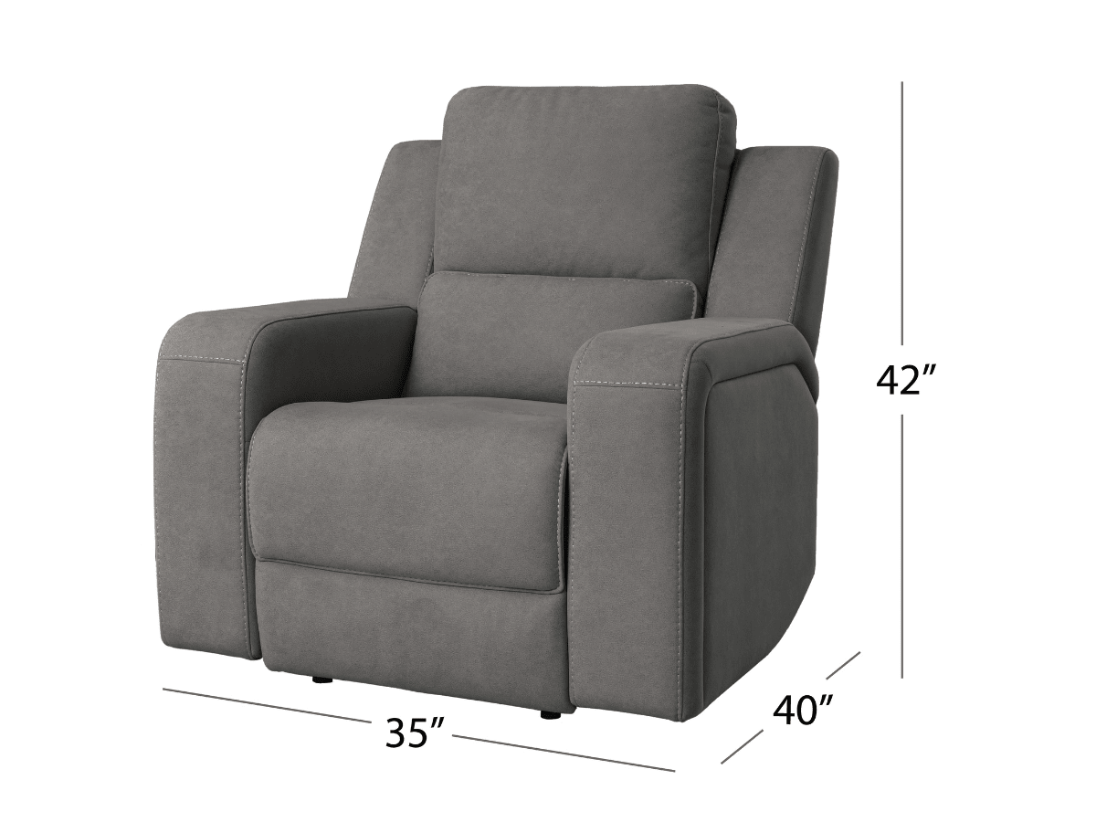 Margaret Fabric Manual Recliner - Gray - Abbyson - Living Room