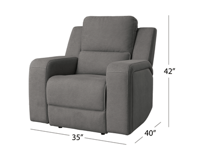Margaret Fabric Manual Recliner - Gray - Abbyson - Living Room