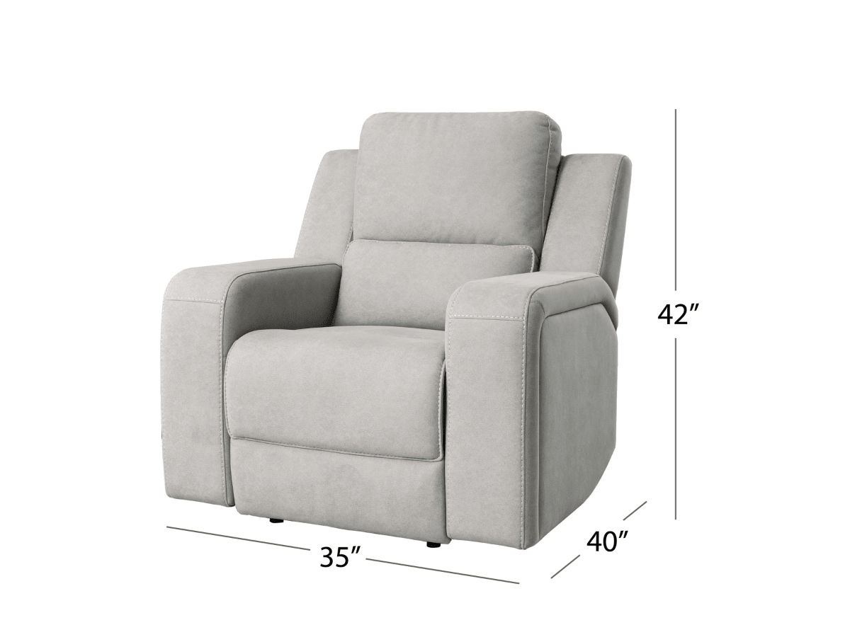 Margaret Fabric Manual Recliner - Gray - Abbyson - Living Room
