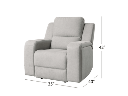 Margaret Fabric Manual Recliner - Gray - Abbyson - Living Room