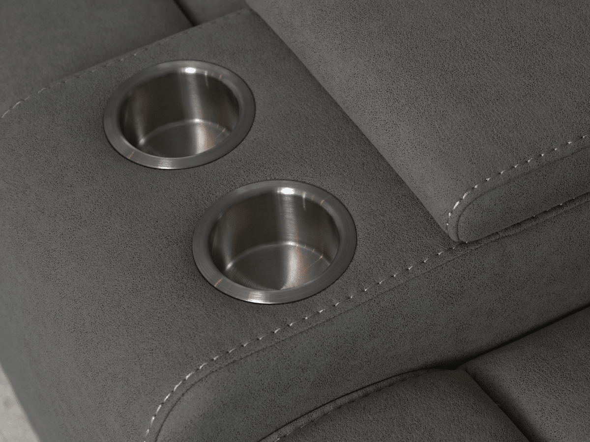 Margaret Fabric Manual Reclining Loveseat - Charcoal - Abbyson - Living Room