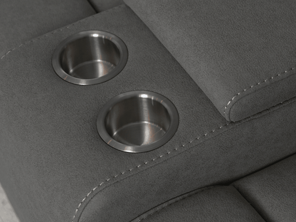 Margaret Fabric Manual Reclining Loveseat - Charcoal - Abbyson - Living Room