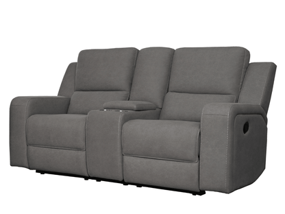Margaret Fabric Manual Reclining Loveseat - Charcoal - Abbyson - Living Room
