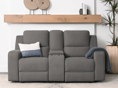 Margaret Fabric Manual Reclining Loveseat - Charcoal - Abbyson - Living Room