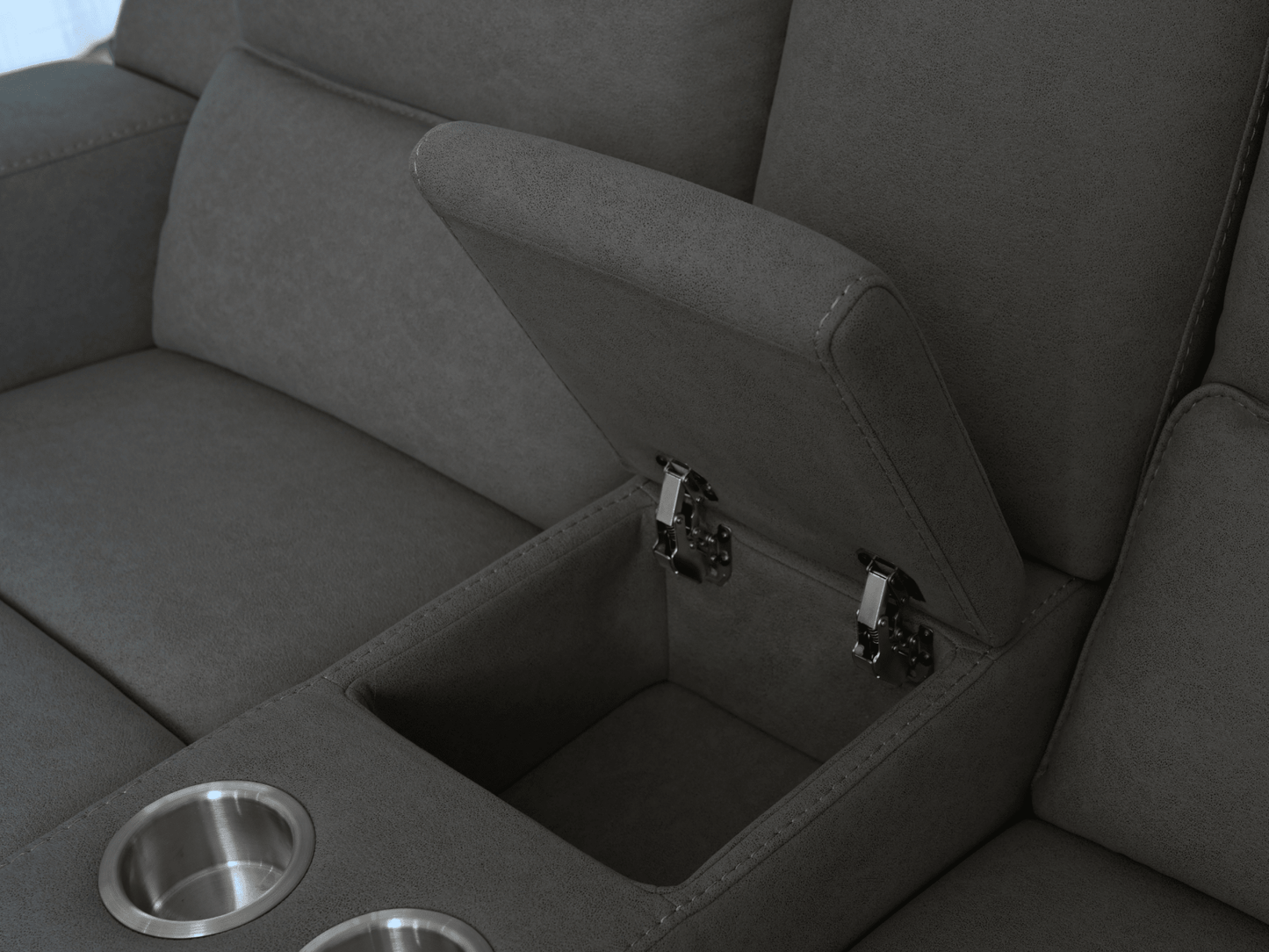 Margaret Fabric Manual Reclining Loveseat - Charcoal - Abbyson - Living Room