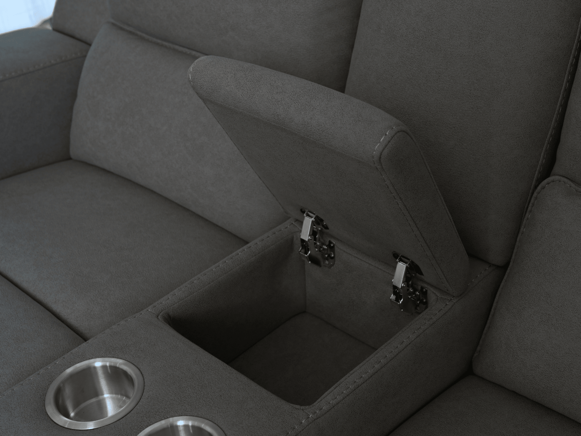 Margaret Fabric Manual Reclining Loveseat - Charcoal - Abbyson - Living Room
