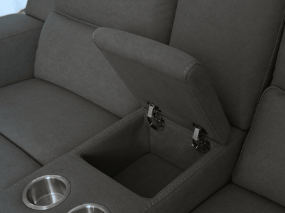 Margaret Fabric Manual Reclining Loveseat - Charcoal - Abbyson - Living Room