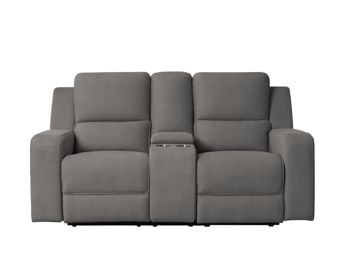Margaret Fabric Manual Reclining Loveseat - Charcoal - Abbyson - Living Room