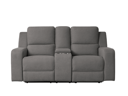 Margaret Fabric Manual Reclining Loveseat - Charcoal - Abbyson - Living Room