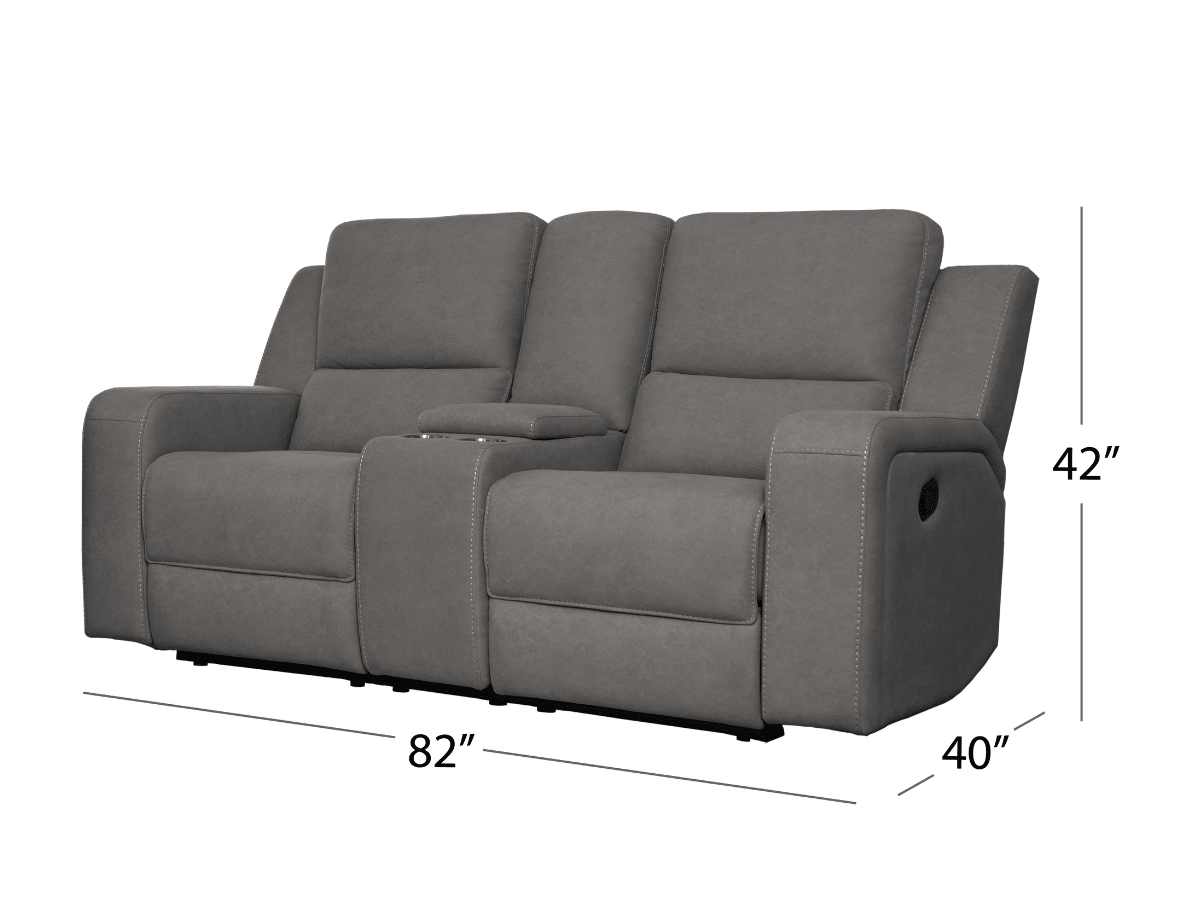 Margaret Fabric Manual Reclining Loveseat - Charcoal - Abbyson - Living Room