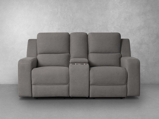Margaret Fabric Manual Reclining Loveseat - Charcoal - Abbyson - Living Room