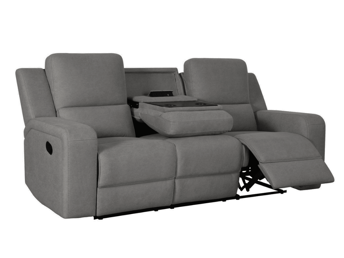 Margaret Fabric Manual Reclining Loveseat - Charcoal - Abbyson - Living Room