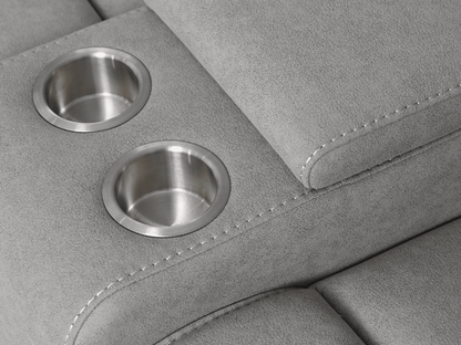 Margaret Fabric Manual Reclining Loveseat - Gray - Abbyson - Living Room