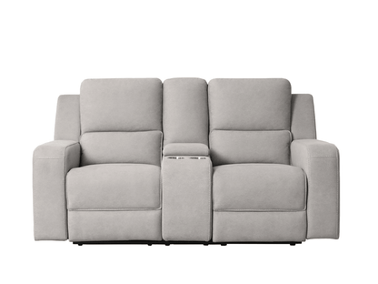 Margaret Fabric Manual Reclining Loveseat - Gray - Abbyson - Living Room
