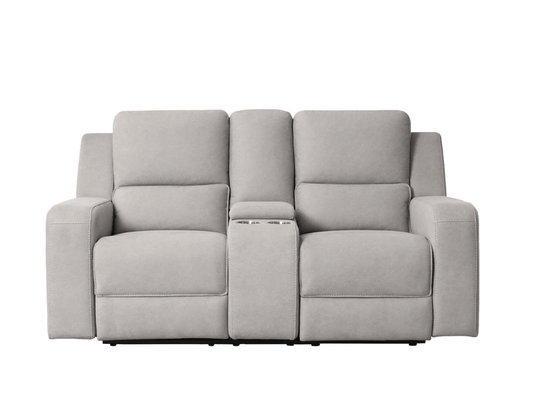 Margaret Fabric Manual Reclining Loveseat - Gray - Abbyson - Living Room