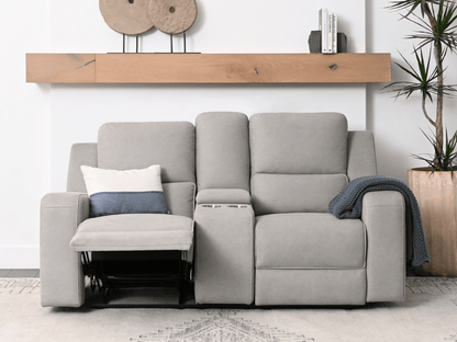 Margaret Fabric Manual Reclining Loveseat - Gray - Abbyson - Living Room